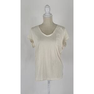 Marc O'Polo Striped Short Sleeve Pocket T Shirt Womens Size Large White New